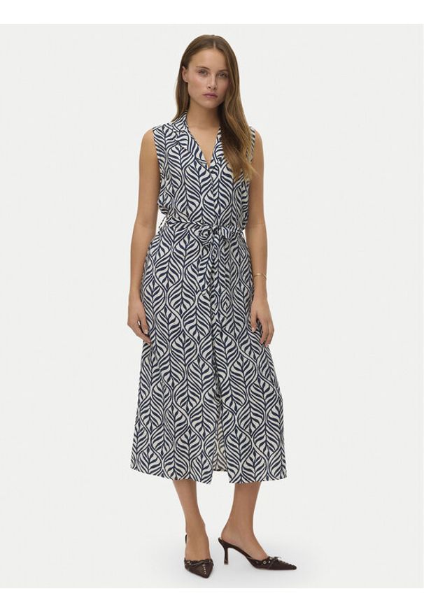 Vero Moda Sukienka koszulowa Josie 10341594 Granatowy Regular Fit. Kolor: niebieski. Materiał: wiskoza. Typ sukienki: koszulowe