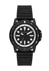 Armani Exchange Zegarek męski kolor czarny. Kolor: czarny. Materiał: materiał, tworzywo sztuczne