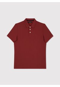 Pako Lorente - PAKO LORENTE - Bordowy t-shirt polo na trzy guziczki. Okazja: na co dzień. Typ kołnierza: polo. Kolor: czerwony, różowy, oliwkowy. Materiał: bawełna, poliester. Sezon: jesień. Styl: casual #4