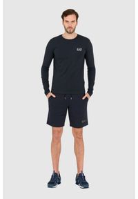 EA7 Emporio Armani - EA7 Granatowy longsleeve męski, Rozmiar M. Kolor: niebieski. Długość rękawa: długi rękaw. Długość: długie