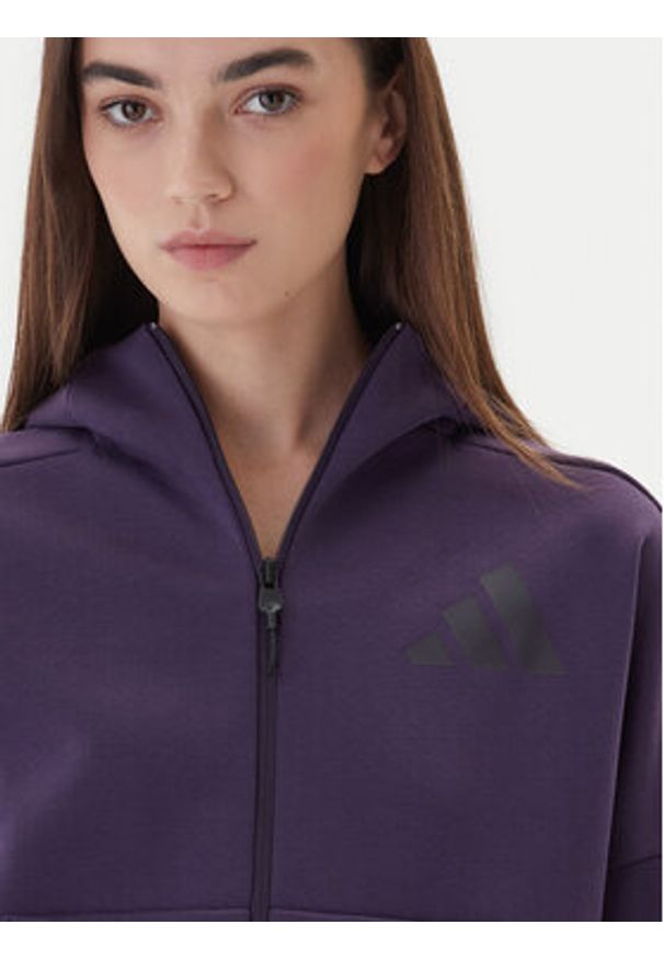 Adidas - adidas Bluza Z.N.E. KC4569 Fioletowy Loose Fit. Kolor: fioletowy. Materiał: bawełna