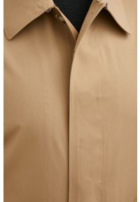 Polo Ralph Lauren Płaszcz męski kolor beżowy przejściowy. Okazja: na co dzień. Typ kołnierza: polo. Kolor: beżowy. Materiał: tkanina. Wzór: gładki. Styl: casual #4