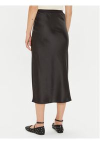 Gina Tricot Spódnica midi 23423 Czarny Regular Fit. Kolor: czarny. Materiał: syntetyk, satyna #3