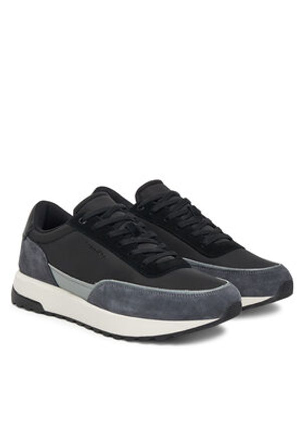 Calvin Klein Sneakersy Low Top Lace Up Repreve Mix HM0HM01714 Czarny. Kolor: czarny. Materiał: skóra