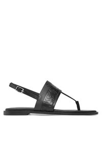 Calvin Klein Sandały Almond Tp Sandal-Hf Mono HW0HW01536 Czarny. Kolor: czarny. Materiał: skóra