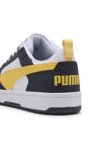 Puma - Sneakersy Rebound V6 Low PUMA New Navy Sunny Yellow White Blue. Kolor: niebieski, wielokolorowy, żółty. Sport: turystyka piesza, koszykówka