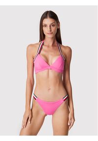 TOMMY HILFIGER - Tommy Hilfiger Góra od bikini Triangle Fixed UW0UW02696 Różowy. Kolor: różowy. Materiał: syntetyk #3
