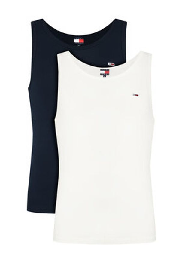 Tommy Jeans Komplet 2 tank topów DM0DM20769 Kolorowy Slim Fit. Materiał: bawełna. Wzór: kolorowy