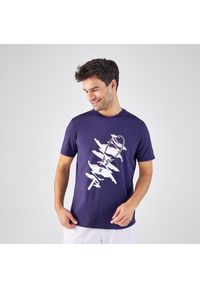 ARTENGO - Koszulka tenisowa męska Artengo TTS Soft. Kolor: zielony, fioletowy, wielokolorowy. Materiał: materiał, elastan, bawełna, lyocell. Sport: tenis