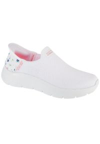 skechers - Buty sportowe Sneakersy damskie, Slip-Ins: GO WALK Flex - Sunset Rose. Kolor: biały. Sport: turystyka piesza