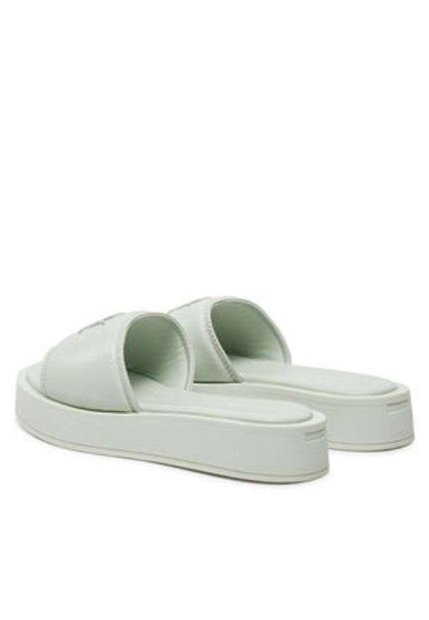 Calvin Klein Klapki Flatform Slide Relock Lth HW0HW02049 Zielony. Kolor: zielony. Materiał: skóra