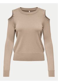 only - ONLY Sweter Gila 15339512 Beżowy Regular Fit. Kolor: beżowy. Materiał: syntetyk #8