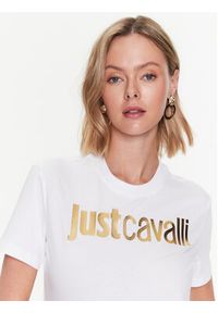 Just Cavalli T-Shirt 74PBHF00 Biały Regular Fit. Kolor: biały. Materiał: bawełna #4