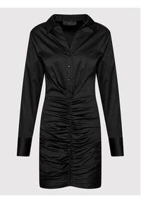 Guess Sukienka koszulowa Dominique W2YK84 WE2Q0 Czarny Regular Fit. Kolor: czarny. Materiał: bawełna. Typ sukienki: koszulowe