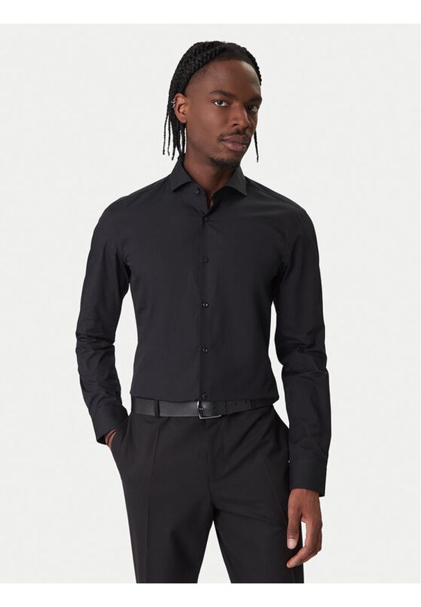 Hugo - HUGO Koszula C-Jason 50293691 Czarny Slim Fit. Kolor: czarny. Materiał: bawełna