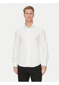 Calvin Klein Koszula K10K114298 Biały Slim Fit. Kolor: biały. Materiał: syntetyk