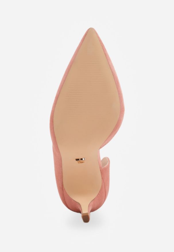 Renee - Różowe Szpilki Vices z Wkładką ze Skóry Naturalnej Ozdobione Wycięciem Oliritia. Okazja: na co dzień. Kolor: różowy. Materiał: skóra. Wzór: aplikacja. Obcas: na szpilce. Styl: casual