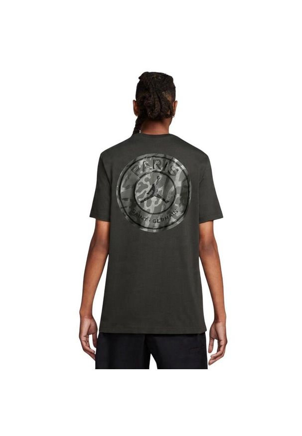Nike - Męska Koszulka Z Logo Paris Saint Germain FC. Kolor: szary. Sport: turystyka piesza