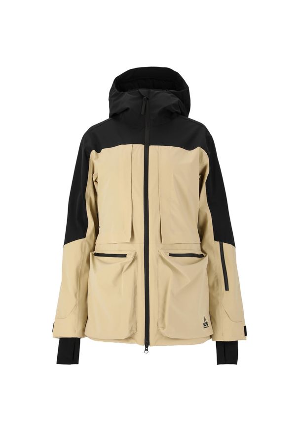 Damska ocieplana kurtka narciarska SOS Straja. Kolor: beżowy, wielokolorowy, biały. Sezon: zima. Sport: narciarstwo