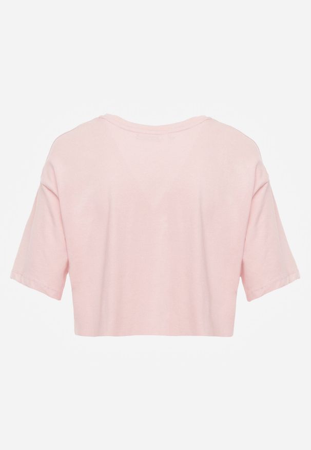Born2be - Jasnoróżowy T-shirt Rheniala. Okazja: na co dzień. Kolor: różowy. Materiał: materiał, bawełna. Długość rękawa: krótki rękaw. Długość: krótkie. Wzór: gładki. Sezon: lato. Styl: casual