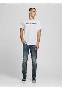 Jack & Jones - Jack&Jones T-Shirt Corp Logo 12137126 Biały Slim Fit. Kolor: biały. Materiał: bawełna