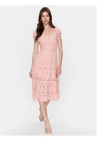Guess Sukienka codzienna Skyler W3GK95 WFG40 Różowy Regular Fit. Okazja: na co dzień. Kolor: różowy. Materiał: bawełna. Typ sukienki: proste. Styl: casual #4