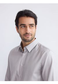 Reserved - Bawełniana koszula slim fit - jasnoszary. Kolor: szary. Materiał: bawełna #1