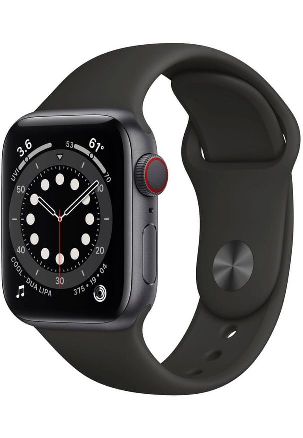 APPLE - Apple smartwatch Watch Series 6 Cellular, 40mm Space Gray Aluminium Case with Black Sport Band. Rodzaj zegarka: smartwatch. Kolor: szary. Styl: sportowy