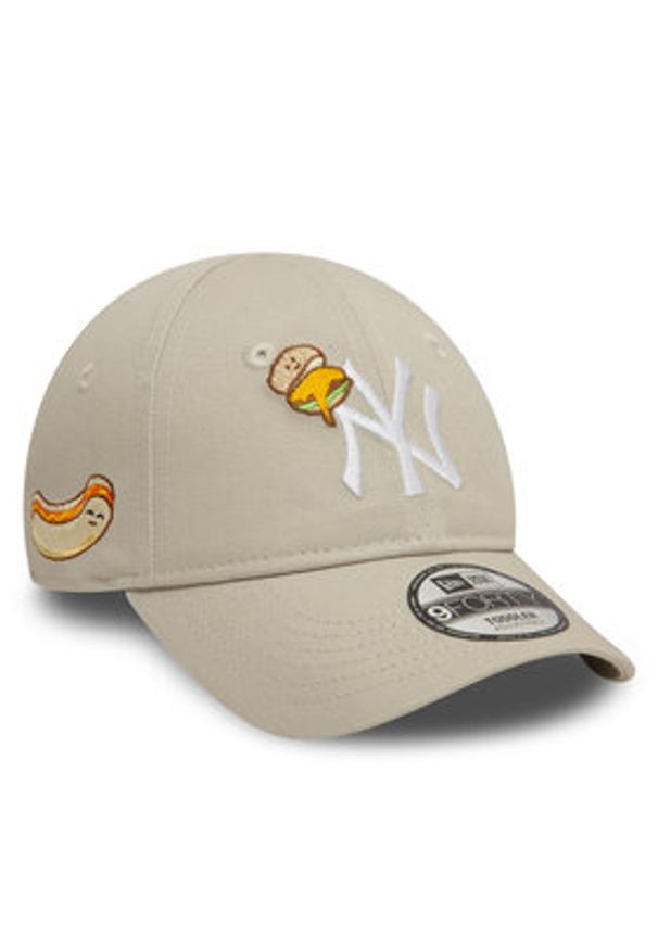 New Era Czapka z daszkiem Jr Icon 9FORTY New York Yankees 60595414 Beżowy. Kolor: beżowy. Materiał: bawełna, materiał