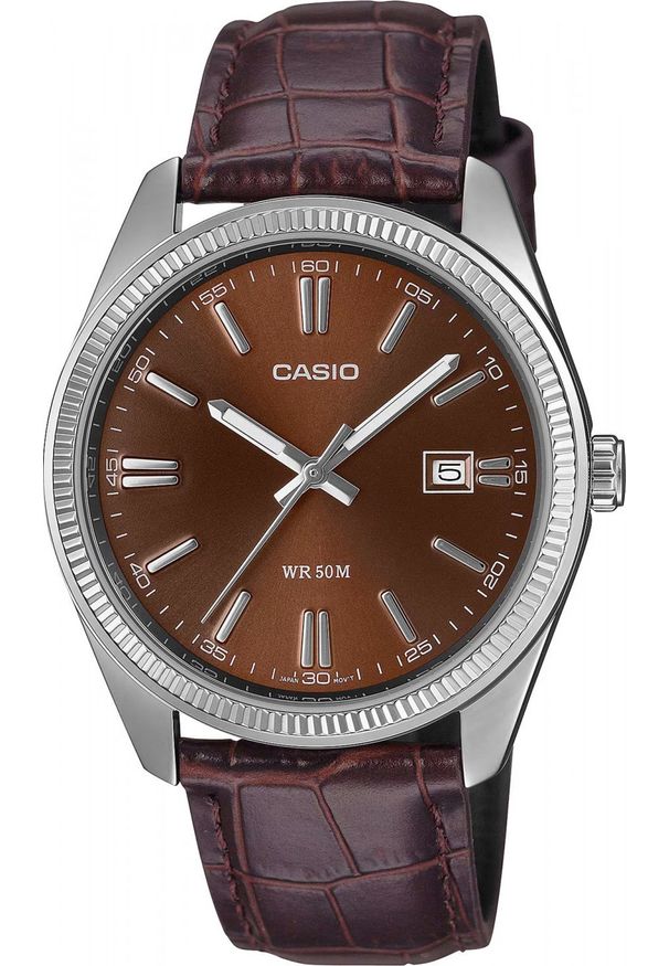 Zegarek Casio Zegarek męski Casio MTP-1302PL-5AVEF brązowy. Kolor: brązowy