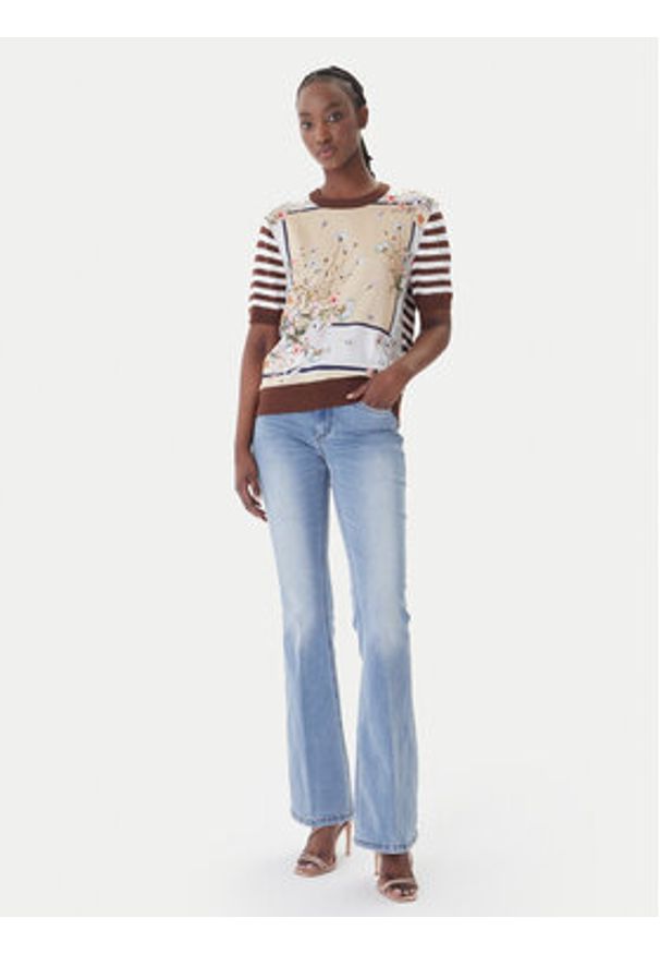 Liu Jo T-Shirt WA6386 MS49I Brązowy Regular Fit. Kolor: brązowy. Materiał: wiskoza