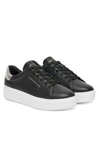 TOMMY HILFIGER - Tommy Hilfiger Sneakersy Essential Platform Court Sneaker FW0FW08756 Czarny. Kolor: czarny. Materiał: skóra. Obcas: na platformie #6
