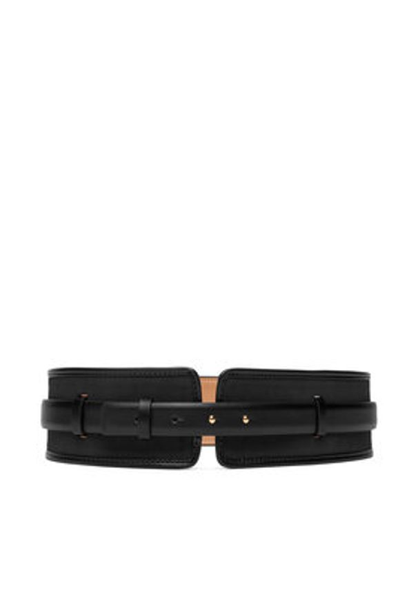 Elisabetta Franchi Pasek Damski CT-52S-57E2-V200 Czarny. Kolor: czarny. Materiał: skóra