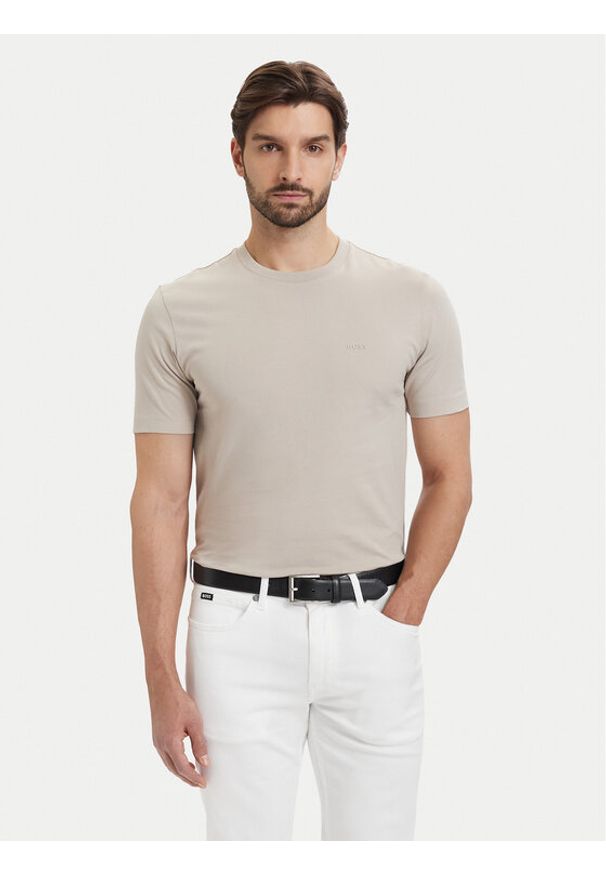 BOSS T-Shirt Thompson 01 50468347 Beżowy jasny Regular Fit. Kolor: beżowy. Materiał: bawełna