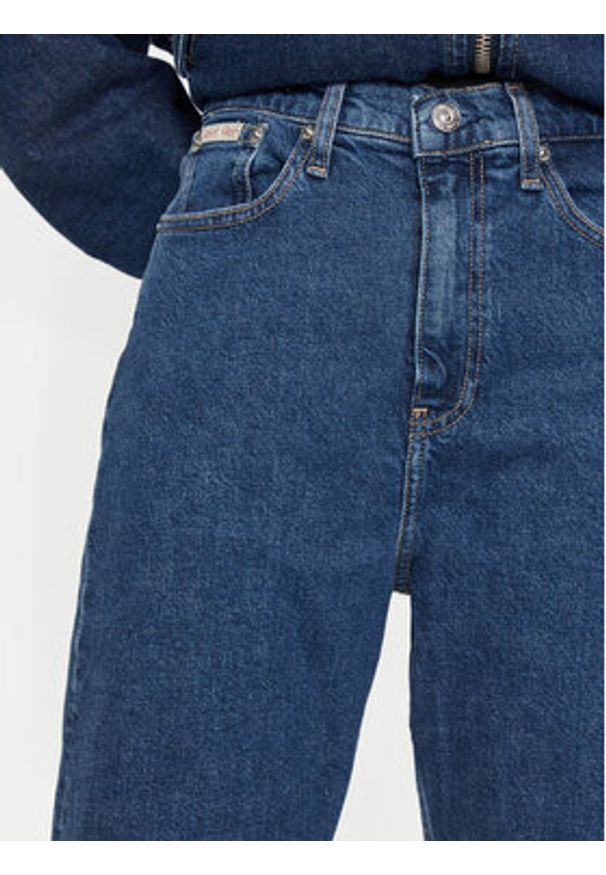 Calvin Klein Jeans Jeansy J20J224033 Granatowy Straight Fit. Kolor: niebieski