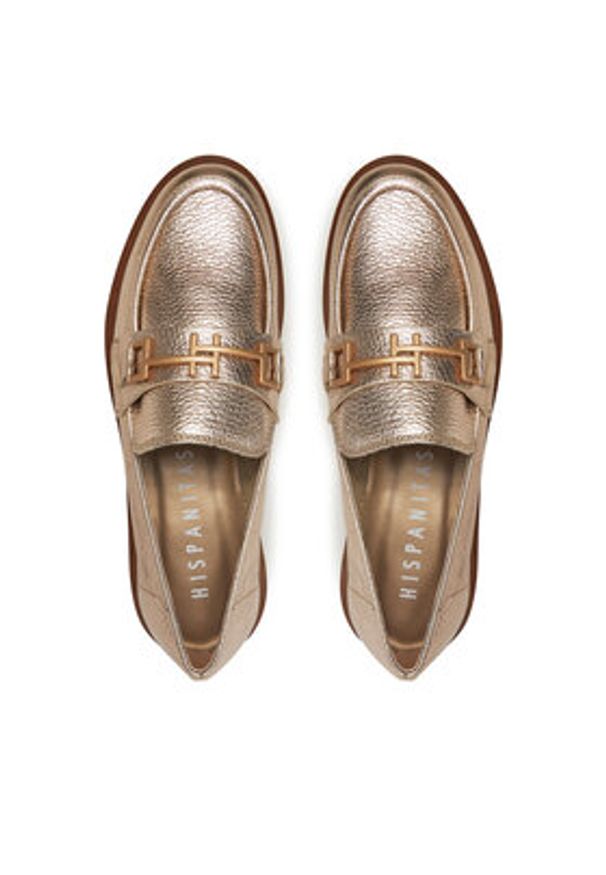 Hispanitas Loafersy HV254066 Złoty. Kolor: złoty. Materiał: skóra