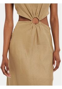 ViCOLO Sukienka letnia Abito TB2881 Beżowy Regular Fit. Kolor: beżowy. Materiał: len. Sezon: lato