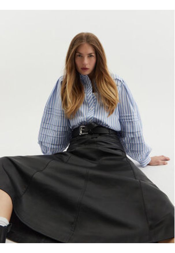 Munthe Koszula Trudie 243102824334 Niebieski Relaxed Fit. Kolor: niebieski. Materiał: syntetyk