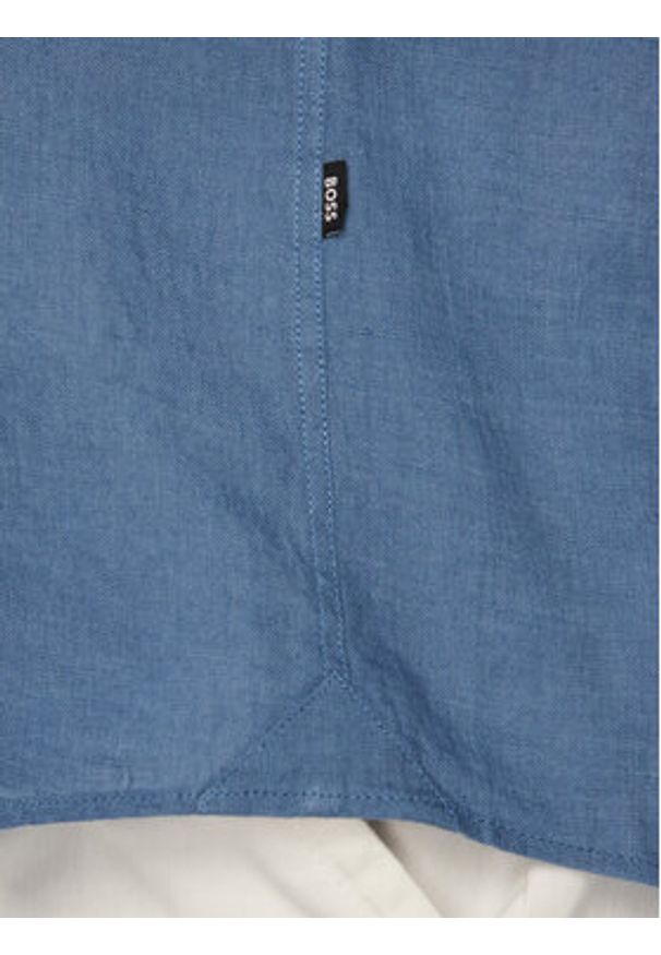 BOSS Koszula H-Liam 50556077 Niebieski Regular Fit. Kolor: niebieski. Materiał: len