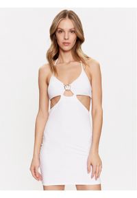 Pinko Sukienka letnia Attesa 101047 A0S7 Biały Slim Fit. Kolor: biały. Materiał: syntetyk. Sezon: lato