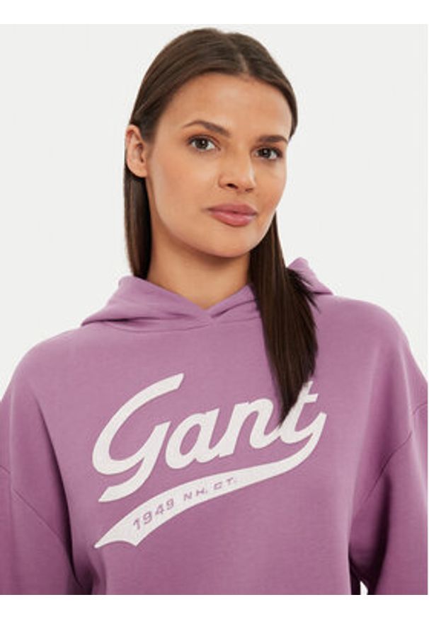 GANT - Gant Bluza 4200489 Różowy Loose Fit. Kolor: różowy. Materiał: bawełna