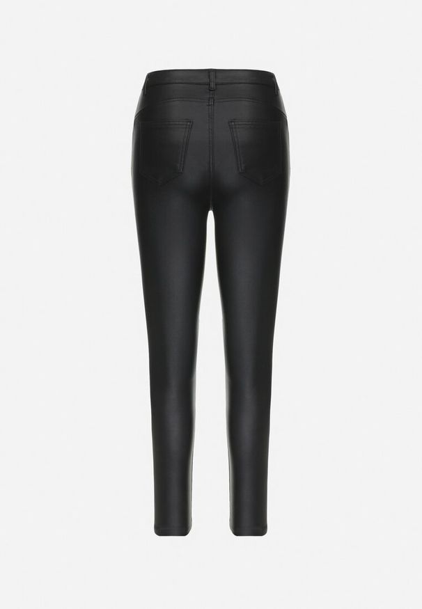 Born2be - Czarne Spodnie Skinny z Imitacji Skóry Ziga. Okazja: na co dzień. Kolor: czarny. Materiał: skóra. Sezon: jesień, zima. Styl: elegancki, casual