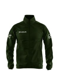 Męska Kurtka Sportowa Givova Basico - Zielona Militarna, Rozmiar M. Kolor: niebieski. Materiał: nylon. Wzór: moro. Sport: piłka nożna #2