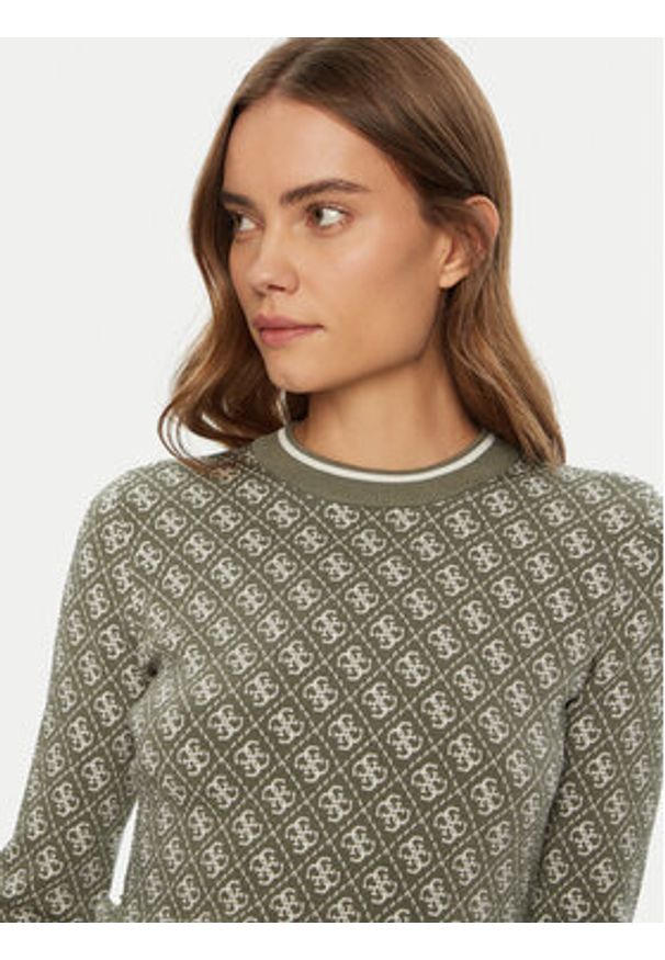 Guess Sweter W4BR21 Z37K0 Zielony Regular Fit. Kolor: zielony. Materiał: syntetyk