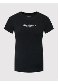 Pepe Jeans T-Shirt New Virginia PL505202 Czarny Slim Fit. Kolor: czarny. Materiał: bawełna #5
