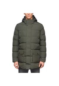Geox - Kurtka GEOX M PIEVE PARKA Zielony. Typ kołnierza: kaptur. Kolor: żółty, zielony, wielokolorowy. Materiał: puch. Długość: długie. Sezon: zima #1