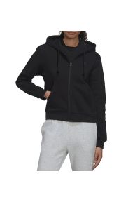 Adidas - Bluza adidas All SZN Fleece Full-Zip Hoodie HC8848 - czarna. Kolor: czarny. Materiał: poliester, materiał, bawełna. Styl: sportowy