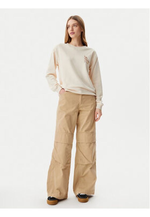 Roxy Bluza ERJFT04963 Beżowy Regular Fit. Kolor: beżowy. Materiał: bawełna