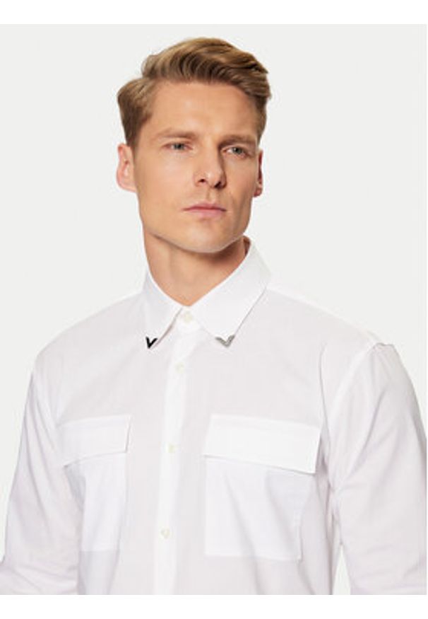 Hugo - HUGO Koszula Ermetal 50534281 Biały Slim Fit. Kolor: biały. Materiał: bawełna