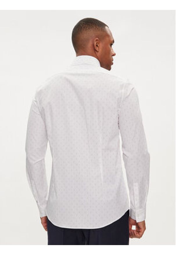 Calvin Klein Koszula Leaf Print K10K112593 Biały Slim Fit. Kolor: biały. Materiał: bawełna. Wzór: nadruk